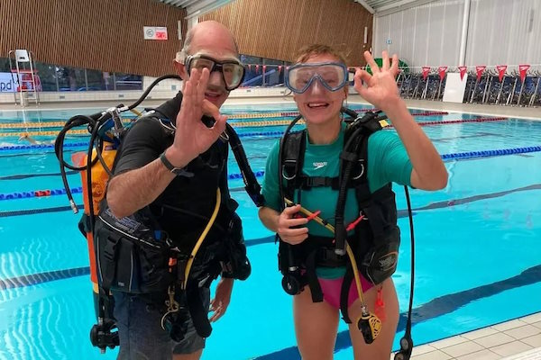 Poolside divers